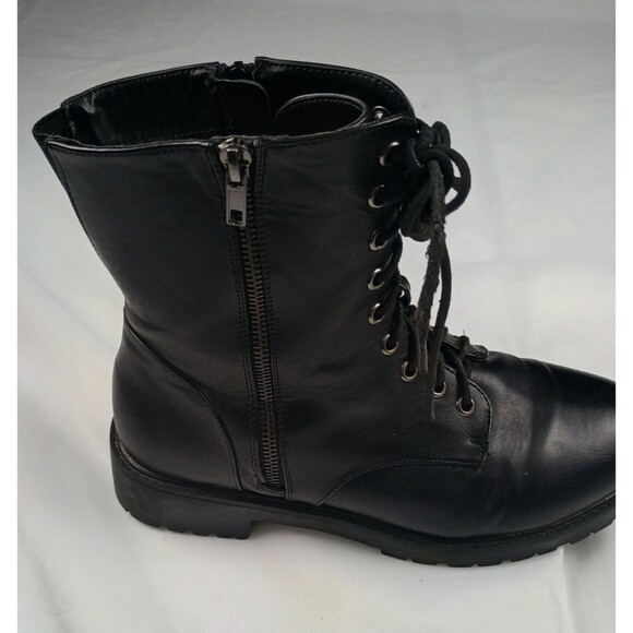 Womens Black Boots Lace & Zipper US Womens 10.5 Measured Torrid main image 4